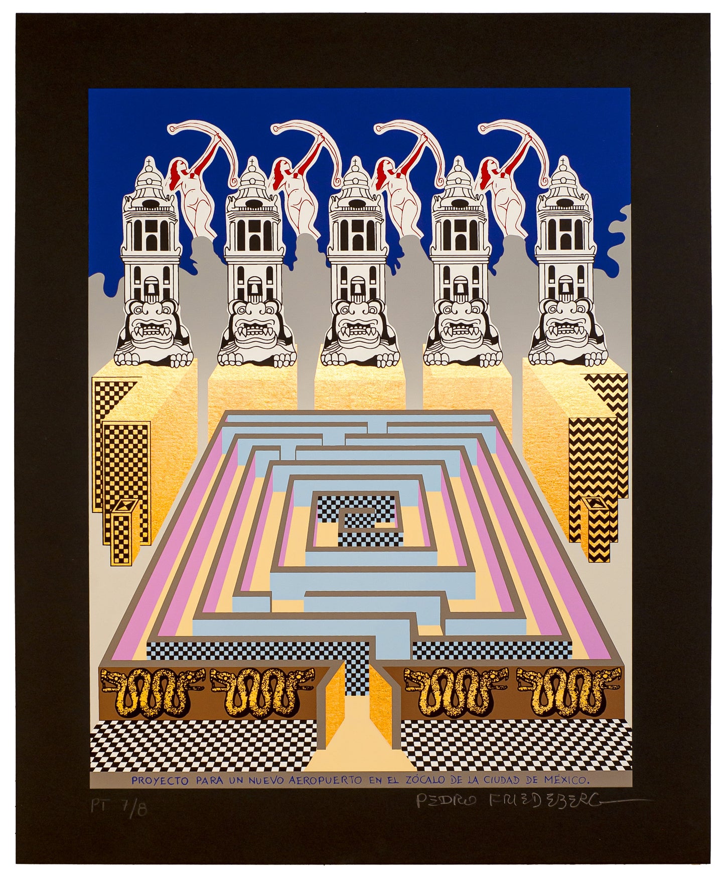 Pedro Friedeberg "Proyecto para un nuevo aeropuerto en el zócalo...". 2020