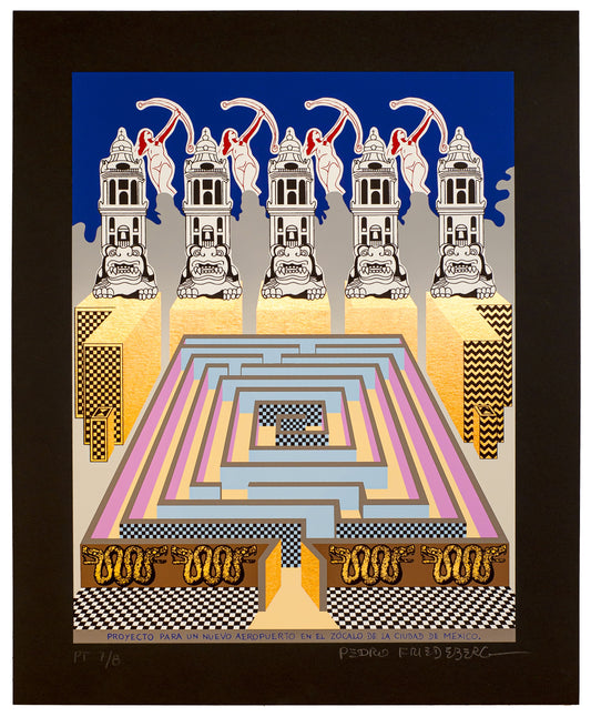 Pedro Friedeberg "Proyecto para un nuevo aeropuerto en el zócalo...". 2020